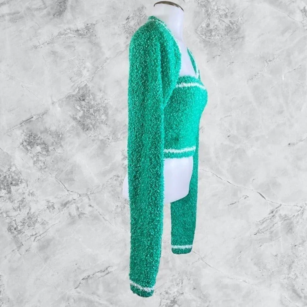 Lover and Friends Hailey Crop Sweater Set - Emerald
